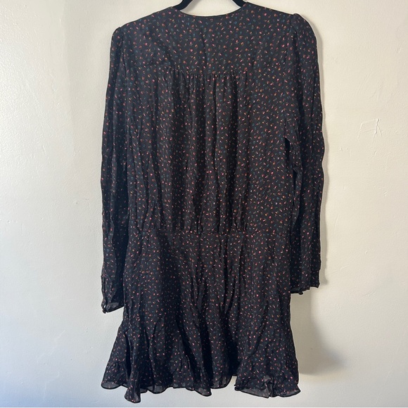 NWT VERONICA BEARD Riggins Button Front Silk Mini Dress Black Floral Print - Picture 3 of 8